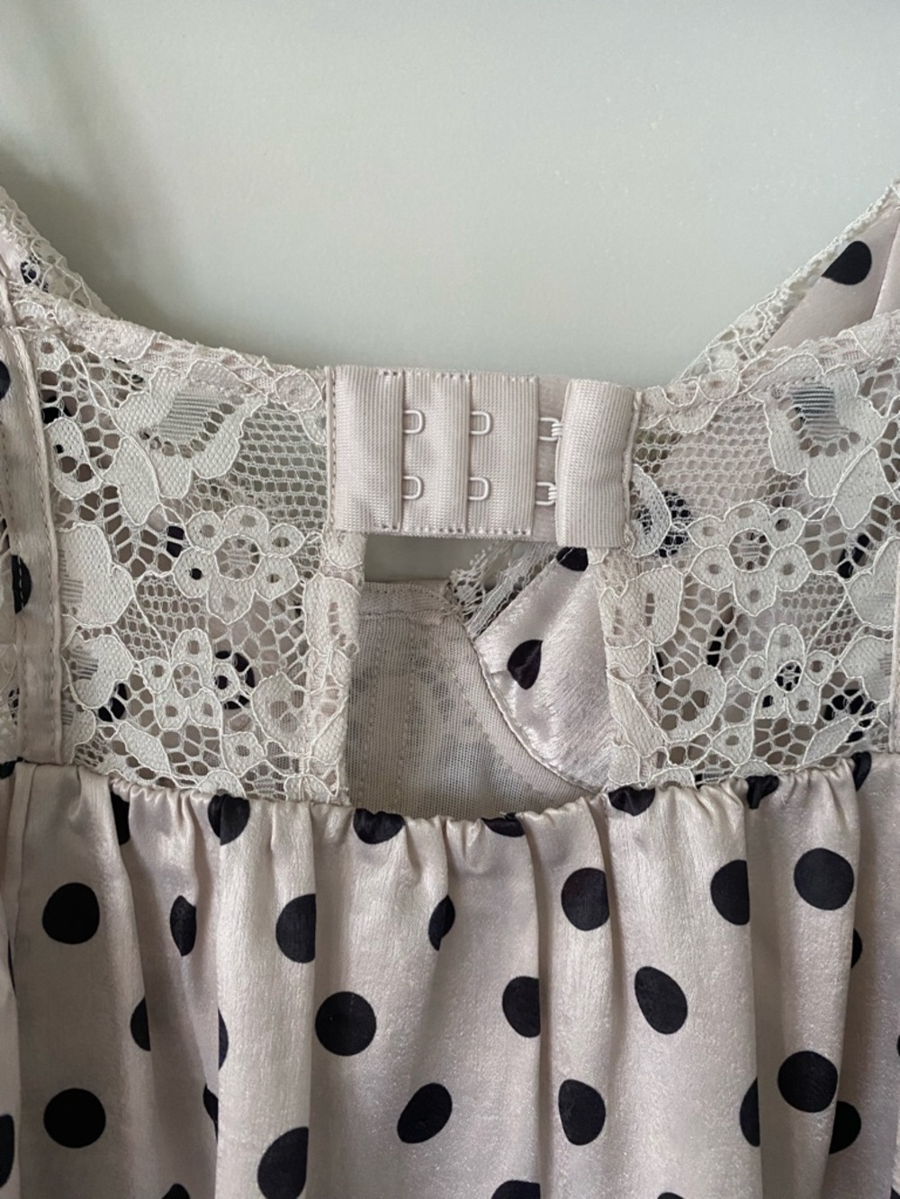 Free People Midnight Muse Mini Babydoll Lace Slip Polka Dot Coquette Boho Chic - Picture 7 of 11